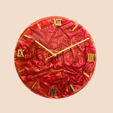 12inch Velvet Design Resin Wall Clock in Red - Craft Farm