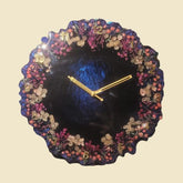 12-inch Resin Wall Clock With Real Dry Flowers