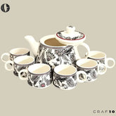 Handcrafted Ceramic Stylo Black Teapot Cup Set