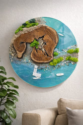 Serene Island Oasis Resin Wall Art- 18inch - Craft Farm