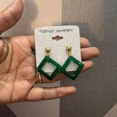 Green Glitter Earring - Craft Farm