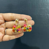 Multicolour Dry Flower Dangle Earring