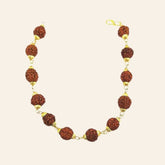 Golden cap Original & Stylish 5 Mukhi 5 Face Rudraksha bracelet for Men and Women