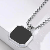 Sterling Silver Stone-Studded Pendant with Chain