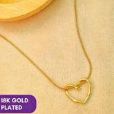 Anti Tarnish Gold Plated Heart Pendant Necklace