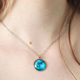Night Glowing Moon pendant locket stainless steel chain pendant