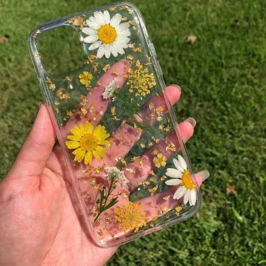 Pressed Flower Resin Phone Case – Clear Floral Back Cover with Real Dr –  Craft Farm