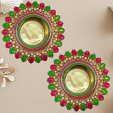 Multicolour T-light Candle Holder - 2 PCS (Design 2) - Craft Farm