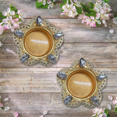 5 Stone Aluminum T-light Candle Holder - 2 PCS - Craft Farm