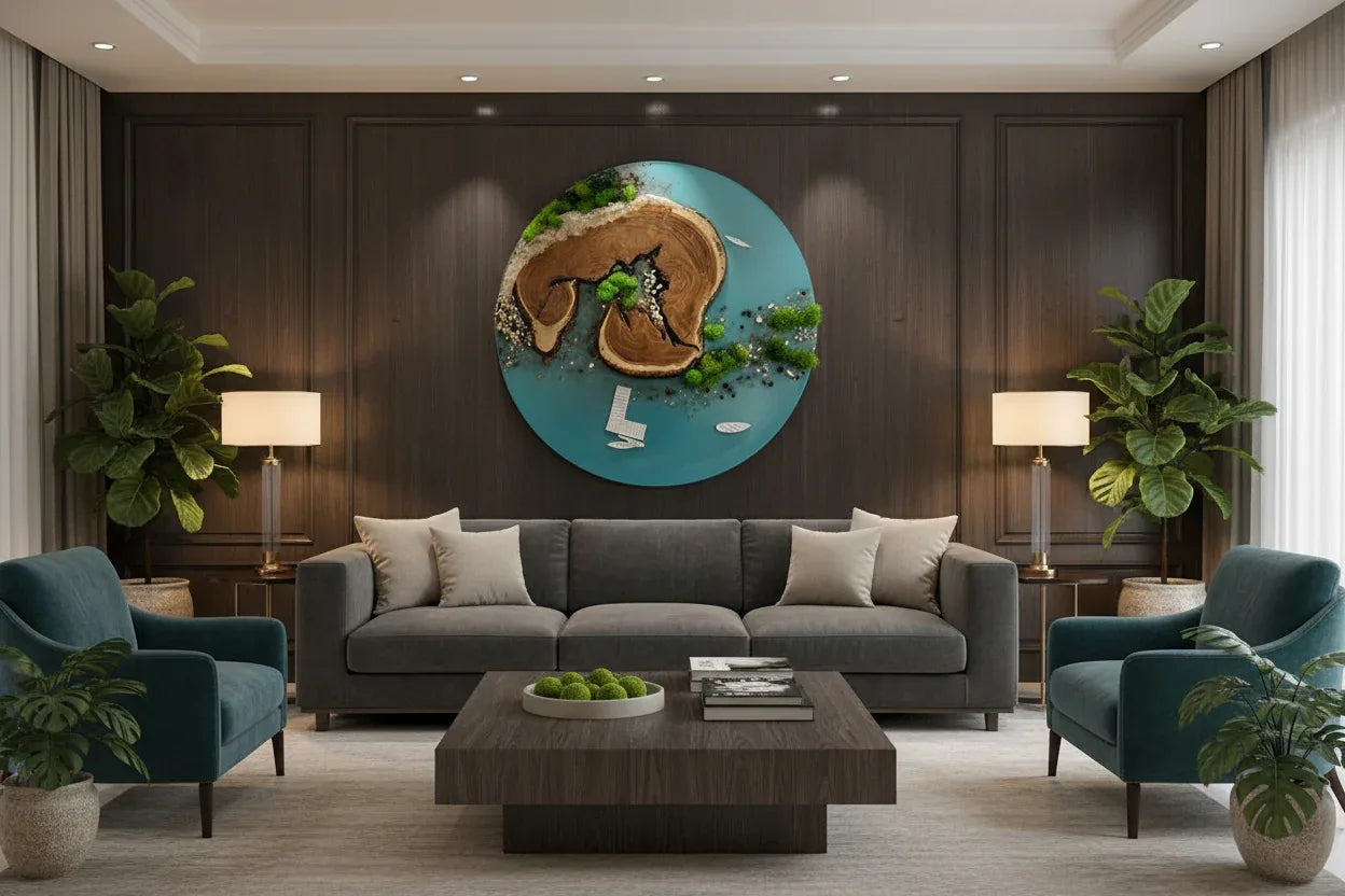 Serene Island Oasis Resin Wall Art- 18inch - Craft Farm