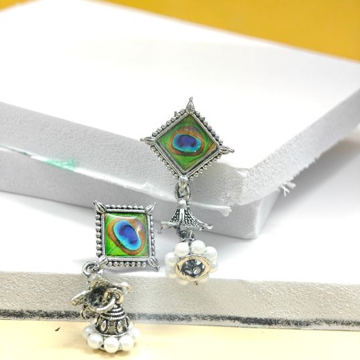 Oxidised Earring Morpankh 02