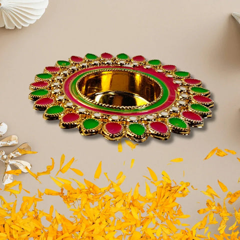 Multicolour T-light Candle Holder - 2 PCS (Design 2) - Craft Farm