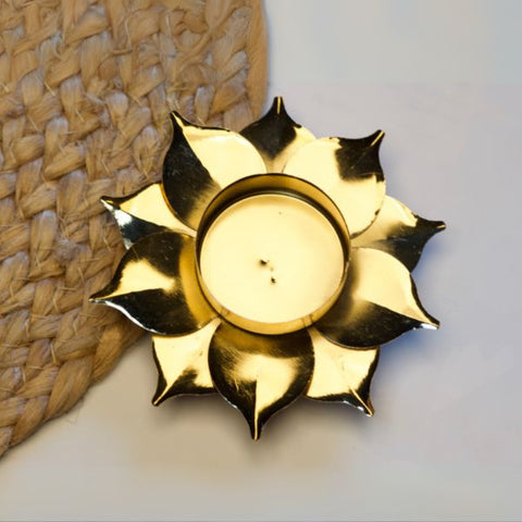 Metal Lotus Candle Stand