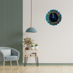 12-inch Resin Wall Clock With Real Dry Flowers