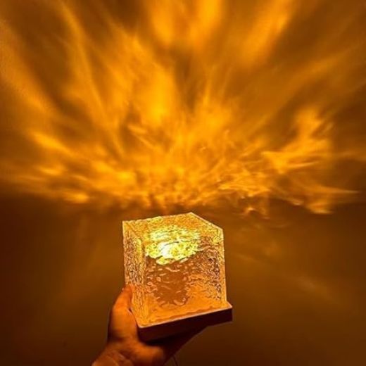 Rotating Water Ripple Night Light Aura Lamp