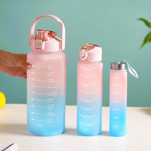 3 Water Bottle with Motivational Time Marker