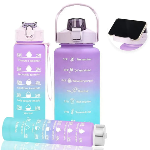 3 Water Bottle with Motivational Time Marker