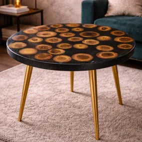 Wood Slice Round Coffee Table - 24 Inch - Craft Farm