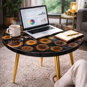 Wood Slice Round Coffee Table - 24 Inch - Craft Farm