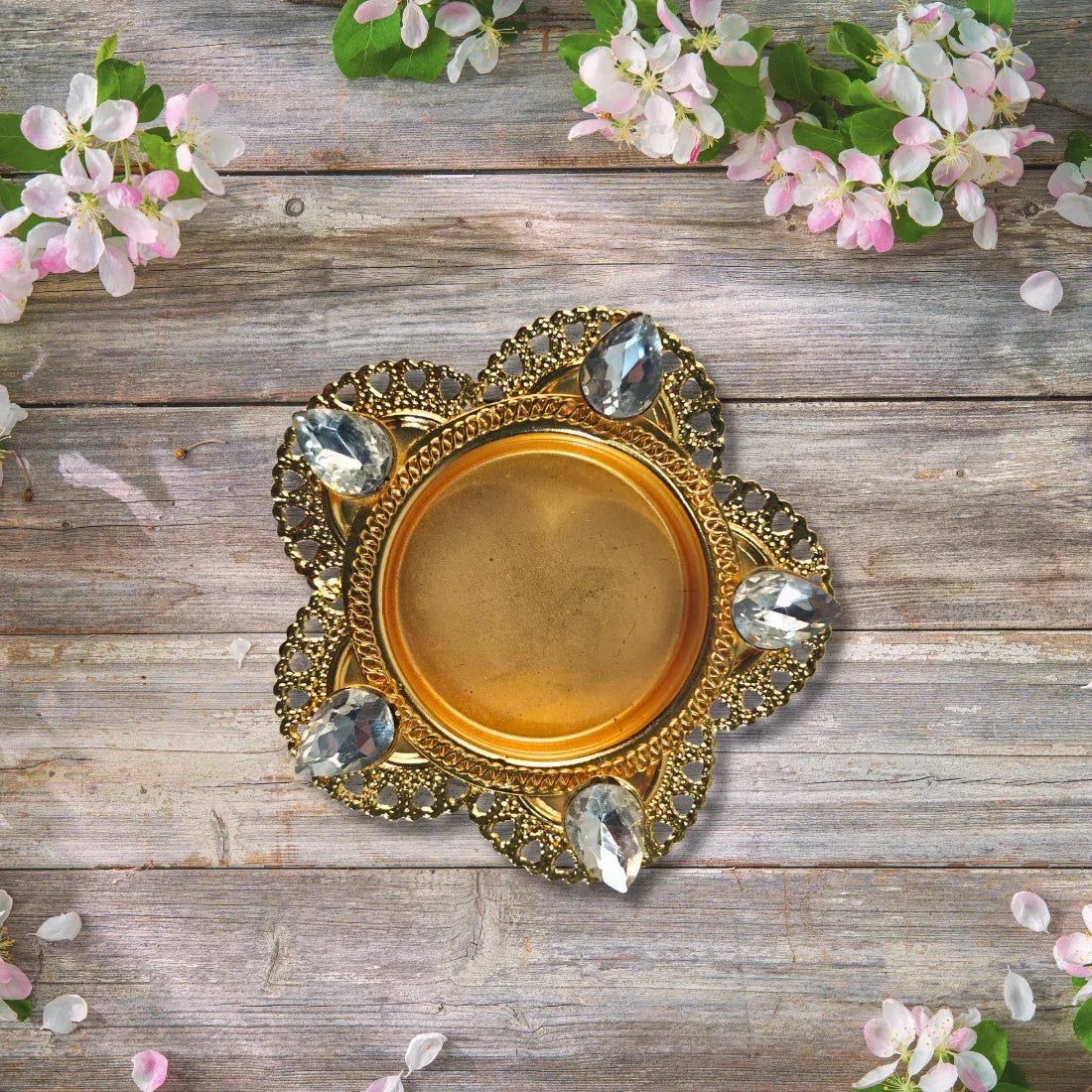 5 Stone Aluminum T-light Candle Holder - 2 PCS - Craft Farm