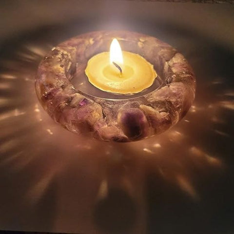 crystal stone resin T light candle  stand