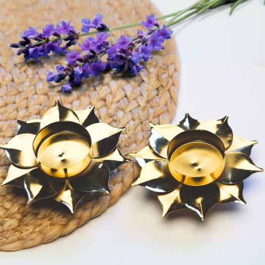Metal Lotus Candle Stand