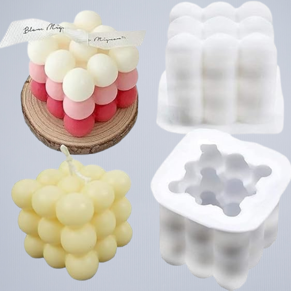 Bubble candle mould for candle making