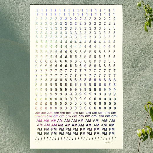 Number AM/PM Holographic Sticker