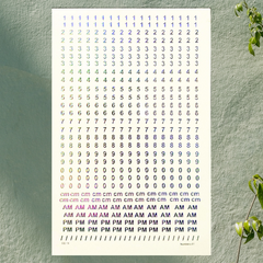 Number AM/PM Holographic Sticker