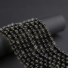 8mm Black Glass Beads