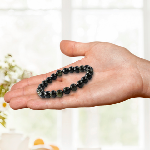 8mm Black Glass Beads