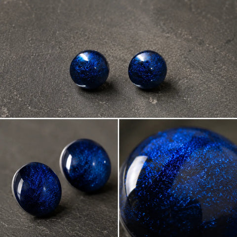 Pack of 7 Multicolor Glossy Resin Stud Earrings – Handmade Dome Stud Earrings Set for Women