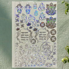 Swastik Ganesha Holographic Sticker