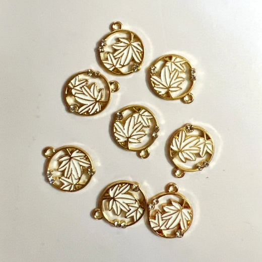 Round Leaf Charm - 1 Pcs
