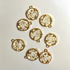Round Leaf Charm - 1 Pcs