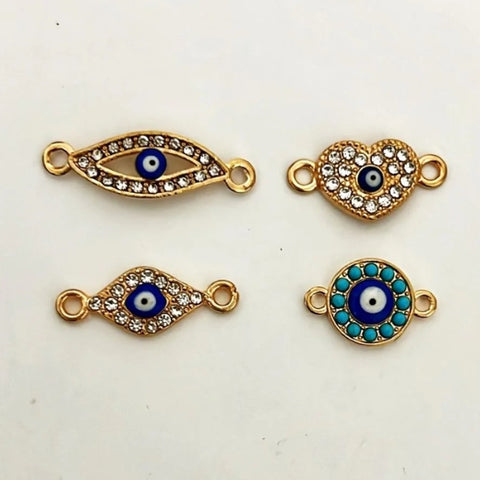 Evil Eye Stone Charm - 4 Pcs