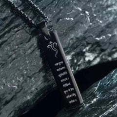 Om Ganesh Mantra Black Pendant