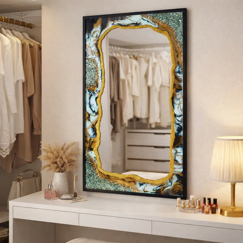 Stunning Resin Geode Mirror (2x4ft) - Craft Farm