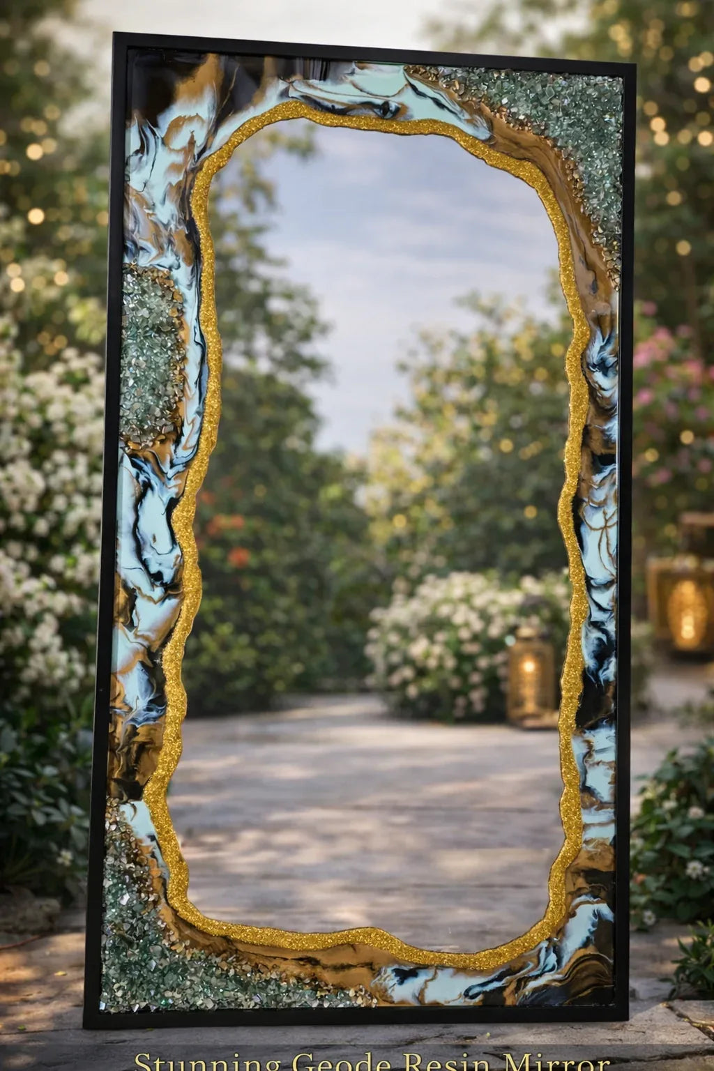 Stunning Resin Geode Mirror (2x4ft) - Craft Farm