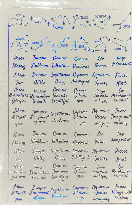 Zodiac Holographic Sticker