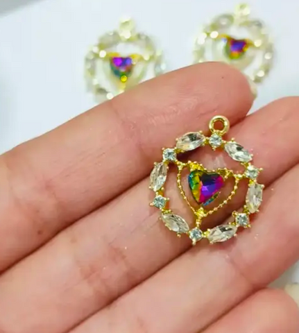 Heart Charm With Diamond Studded