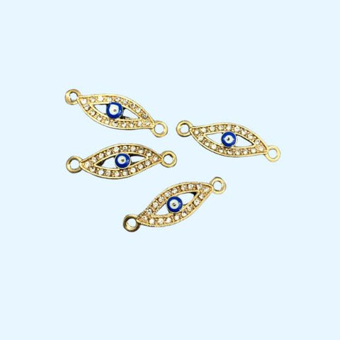 Evil Eye Stone Charm - 4 Pcs