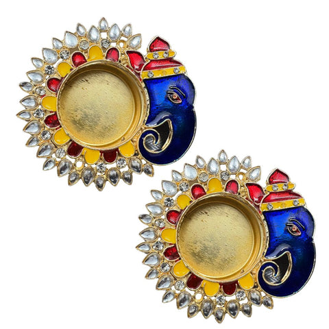 Elephent Metal T-light Candle Holder - 2 PCS