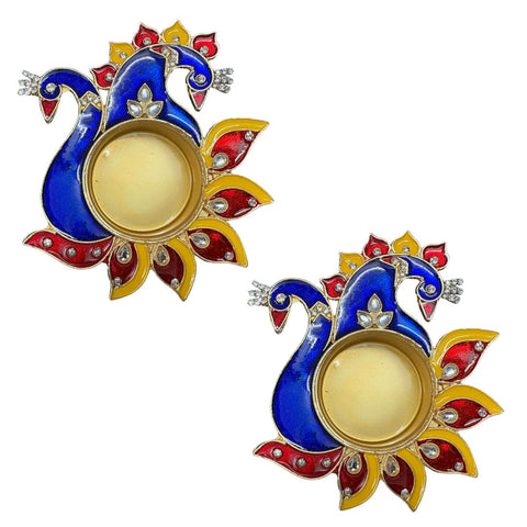 Peacock Metal T-light Candle Holder - 2 PCS (Design-2)