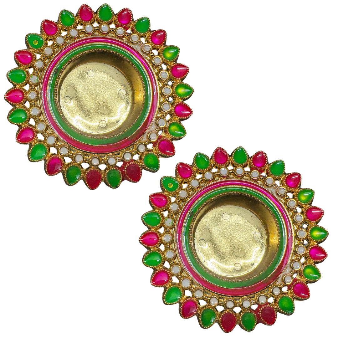 Multicolour T-light Candle Holder - 2 PCS (Design 2)
