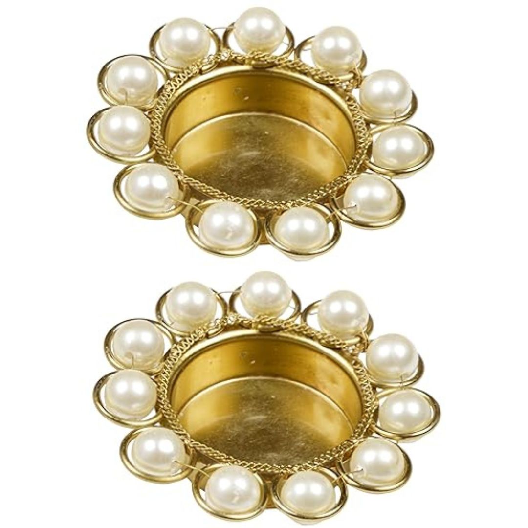 Metal T-light Candle Holder (Moti) - 2 PCS