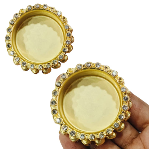 Metal T-Light Candle holder Ghungroo With Stone - 2 PCS
