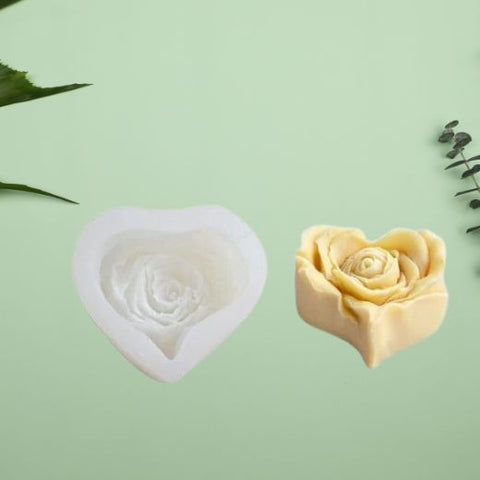 Heart shape Silicone Rose  Candle Mould