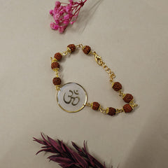Rudraksha Resin Rakhi for Raksha Bandhan (Om)