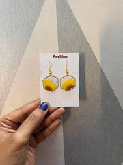 Yellow Daisy Flower Dangle Earring